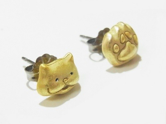 Paw Cat 耳環 [Quill Caramelized] Cat Accessory Punipuni Healing Ny 第3張的照片