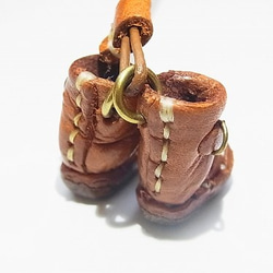 工程師靴項鍊兒童駱駝[由香守屋]牛皮鑰匙扣皮鞋森林可愛的真實 第3張的照片