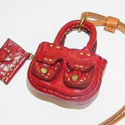 雙口袋包包項鍊（紅）[由香守屋] 第1張的照片
