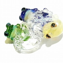 楽し 【 kengtaro / ケンタロー 】 楽しそうに集まる三匹の蛙 ボロシリケイトガラス 5枚目の画像