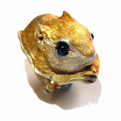 モモンガ リング (13号) 【 DECO vienya / デコ ヴィーニャ 】指輪　小動物　ハンドメイド　ゴールド 2枚目の画像