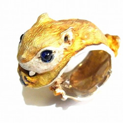 モモンガ リング (13号) 【 DECO vienya / デコ ヴィーニャ 】指輪　小動物　ハンドメイド　ゴールド 3枚目の画像