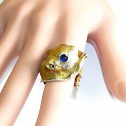 モモンガ リング (13号) 【 DECO vienya / デコ ヴィーニャ 】指輪　小動物　ハンドメイド　ゴールド 9枚目の画像