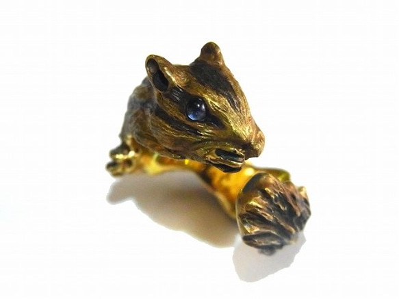 所述環的金花鼠（第11號）（顏色：金）[DECO vienya /裝飾豇豆]松鼠金金 第3張的照片