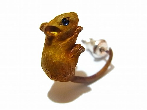 ネズミ　 ピアス（片耳） 【 DECO vienya / デコ ヴィーニャ 】鼠　小動物　シルバー　プレゼント　メンズ　 2枚目の画像