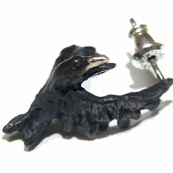 烏鴉耳環（一個耳朵）DECO vienya /裝飾豇豆]烏黑色的鳥鴉酷時尚 第3張的照片