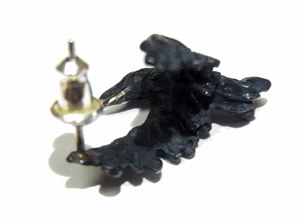 烏鴉耳環（一個耳朵）DECO vienya /裝飾豇豆]烏黑色的鳥鴉酷時尚 第6張的照片