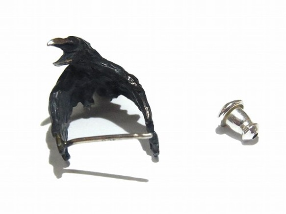 烏鴉耳環（一個耳朵）DECO vienya /裝飾豇豆]烏黑色的鳥鴉酷時尚 第7張的照片