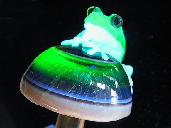 『 Frog on a Mshuroom 弐 』 オブジェ 【 kengtaro / ケンタロー 】 キノコ カエル　蛙 5枚目の画像
