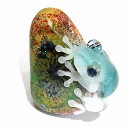 『 彩 いろどり 』【 kengtaro / ケンタロー 】 カエル ボロシリケイトガラス 職人 作家 蛙　一点もの 2枚目の画像