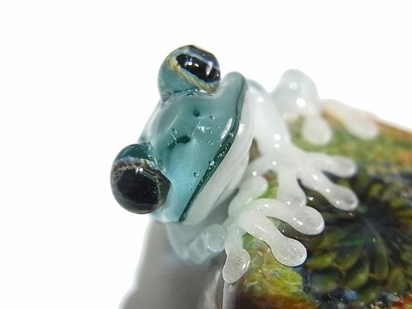 『 彩 いろどり 』【 kengtaro / ケンタロー 】 カエル ボロシリケイトガラス 職人 作家 蛙　一点もの 5枚目の画像