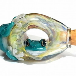 出られた 参 【 kengtaro / ケンタロー 】 ボロシリケイトガラス 職人 作家 蛙 かえる フロッグ 一点 2枚目の画像