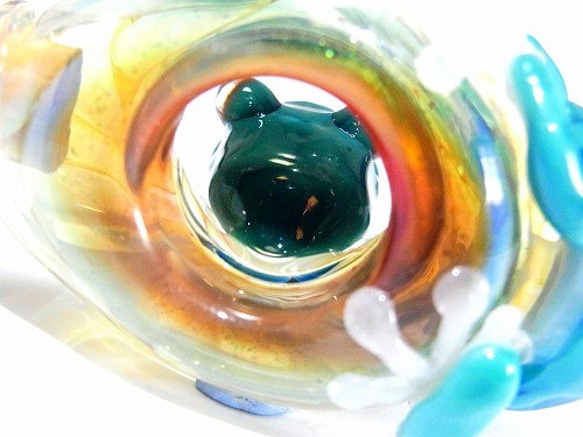 出られた 参 【 kengtaro / ケンタロー 】 ボロシリケイトガラス 職人 作家 蛙 かえる フロッグ 一点 5枚目の画像