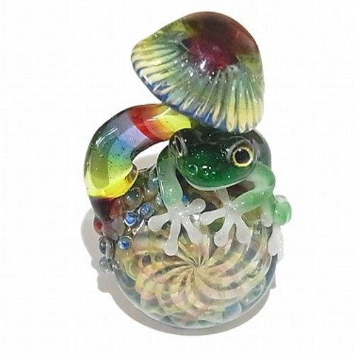 kengtaro カエル ボロシリケイトガラス ペンダント トップ 作家