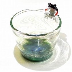 Frog Glass 【kengtaro/ケンタロー】 カエル ボロシリケイトガラス 職人 作家 蛙 グラス コップ 1枚目の画像