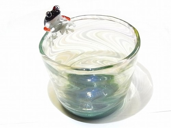 Frog Glass 【kengtaro/ケンタロー】 カエル ボロシリケイトガラス 職人 作家 蛙 グラス コップ 2枚目の画像