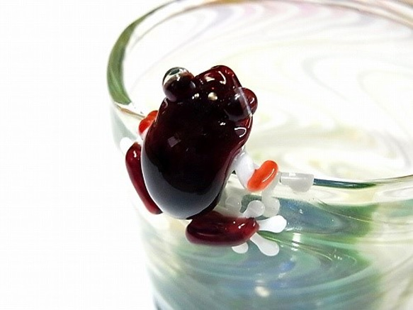 Frog Glass 【kengtaro/ケンタロー】 カエル ボロシリケイトガラス 職人 作家 蛙 グラス コップ 5枚目の画像