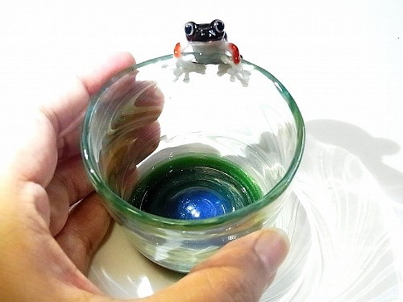 Frog Glass 【kengtaro/ケンタロー】 カエル ボロシリケイトガラス 職人 作家 蛙 グラス コップ 8枚目の画像