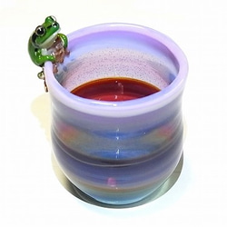 Frog Glass 雨蛙 【kengtaro/ケンタロー】 カエル ボロシリケイトガラス 職人 作家 蛙　湯飲みグラス 2枚目の画像