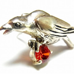 からす ブローチ 【 Tiny tail タイニーテイル 】 カラス アクセサリー 鳥 バード 動物 アニマル シルバー 4枚目の画像
