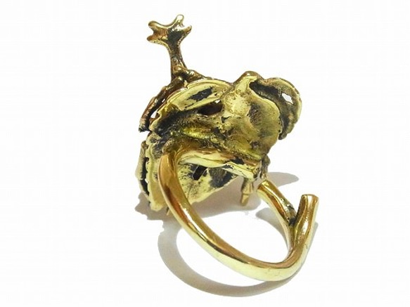 『 カブトムシ リング 』指輪　ジュエリー かわいい 個性的 フェミニン ナチュラル 可愛い 昆虫　インポート　ゴールド 7枚目の画像