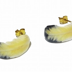 的“羽毛耳環”配件飾品羽鳥黃銅可愛獨特的女人味天然進口翅膀 第2張的照片