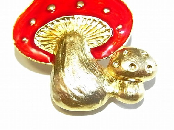 飛木耳蝸牛胸針【鵝毛焦糖】可愛蘑菇紅毒美麗狂人 第4張的照片