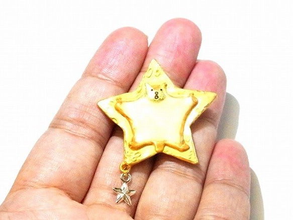 星モモンガ ブローチ 【クイール キャラメリゼ × パルナートポック 】 動物 星　コラボ　限定品　ほ乳類　小動物　 8枚目の画像