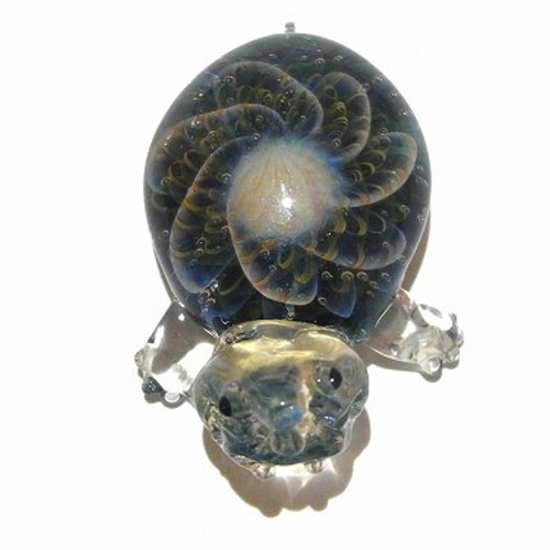 亀 【 kengtaro ケンタロー 】ペンダントトップ ボロシリケイトガラス