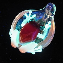 ばぁ （弐） 【kengtaro/ケンタロー】 カエル ボロシリケイトガラス 職人 作家 蛙 かえる フロッグ 一点 3枚目の画像