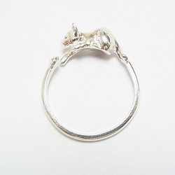 ねこリング【Tiny tail】SV925　フリーサイズ　フリー　シルバー　キャット　猫　動物　アクセサリー　指輪　 1枚目の画像