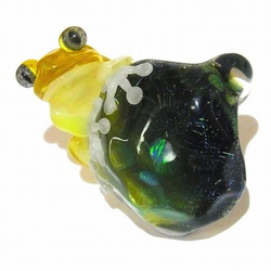 水 (四)【 kengtaro / ケンタロー 】 カエル ボロシリケイトガラス 職人 作家 蛙 黄色　イエロー　軟体 4枚目の画像