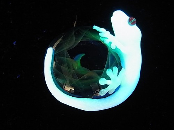 月夜和壁虎VOL.2 [健太郎×北極光]吊墜白色壁虎蛋白石硼矽酸鹽玻璃工匠 第2張的照片