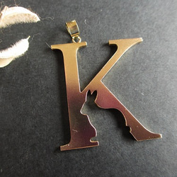 kakurenbo K×ウサギ ネックレス【Tiny tail】イニシャル　アルファベット　かくれんぼ　真鍮　ゴールド 5枚目の画像