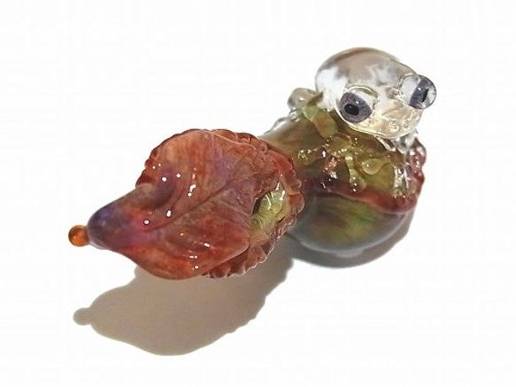 ウツボカズラとぼく 【 kengtaro / ケンタロー 】 キノコ カエル ボロシリケイトガラス 職人 置物 蛙 かえ 4枚目の画像