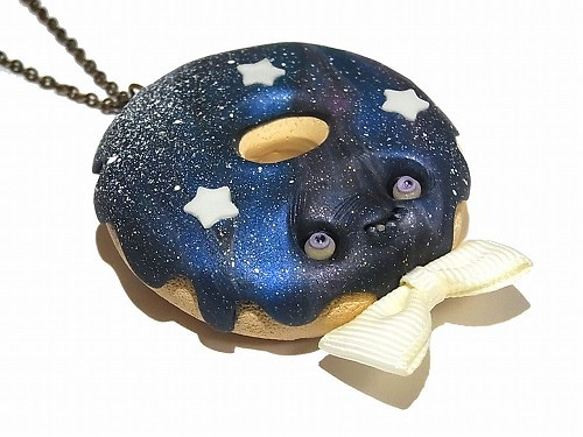 銀河甜甜圈項鍊（藍色）可愛配飾珠寶銀河星星套房樂趣 第3張的照片