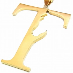kakurenbo T×ウマ ネックレス【Tiny tail】イニシャル　アルファベット　かくれんぼ　真鍮　ゴールド 3枚目の画像