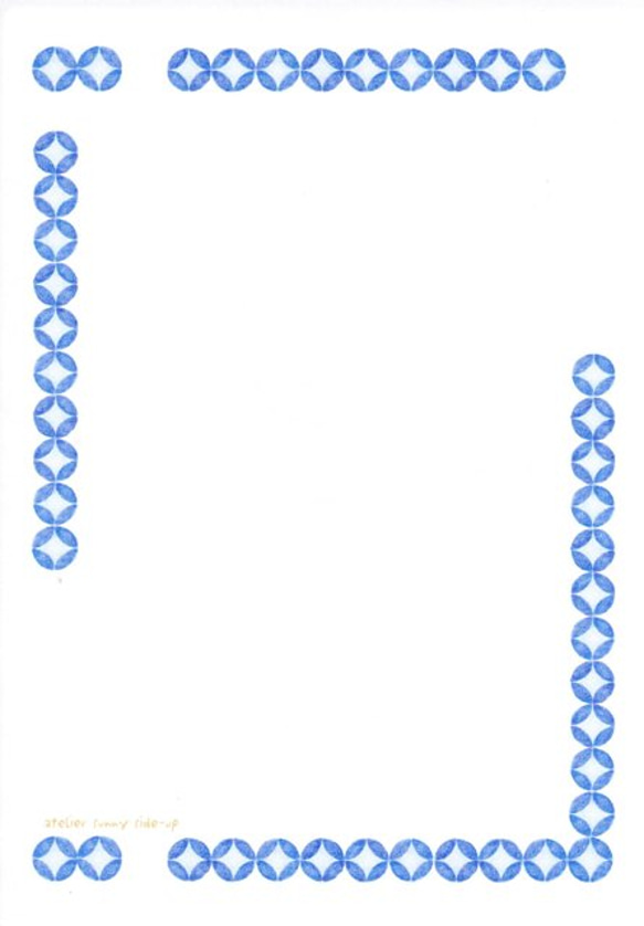 レターセット：青い模様のレターセット 5枚目の画像