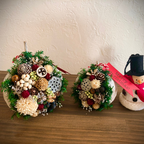 幸せを呼ぶブッダナッツ クリスマスセット（ホワイト） ドライフラワー  