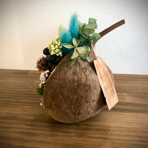 幸せを呼ぶブッダナッツ ブルーグリーンアレンジ ドライフラワー Bn  