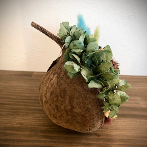 幸せを呼ぶブッダナッツ ブルーグリーンアレンジ ドライフラワー Bn  