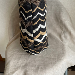 織物　ウェーブラインの丸いラインのトートバッグ 2枚目の画像