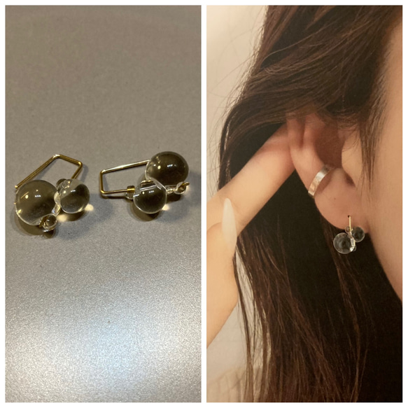数々の賞を受賞 14kgfしゃぼん玉ピアス(キャッチレス)k14gf ピアス（フック ピアス