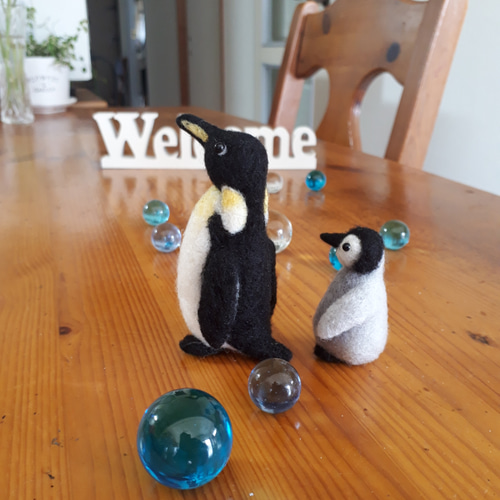 ペンギン親子 羊毛フェルト manahata 通販 11502326｜Creema(クリーマ)