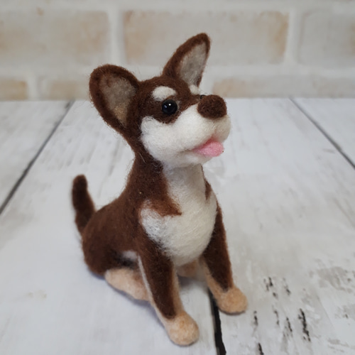 Yahoo!オークション - 羊毛フェルト 犬 チワワ ブラックタン お