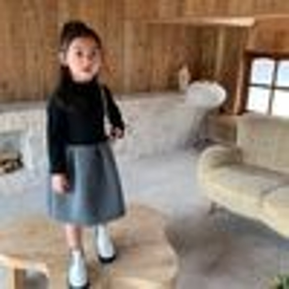 【KIDS】韓国風女の子 秋冬 厚手きれいめワンピース　 3枚目の画像