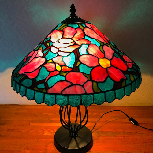 高級ステンドグラス テーブルランプ大（Lp5. マグノリア 木蓮