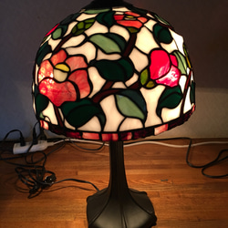 高級ステンドグラス ランプ カメリア(椿) スタンドライト・テーブル