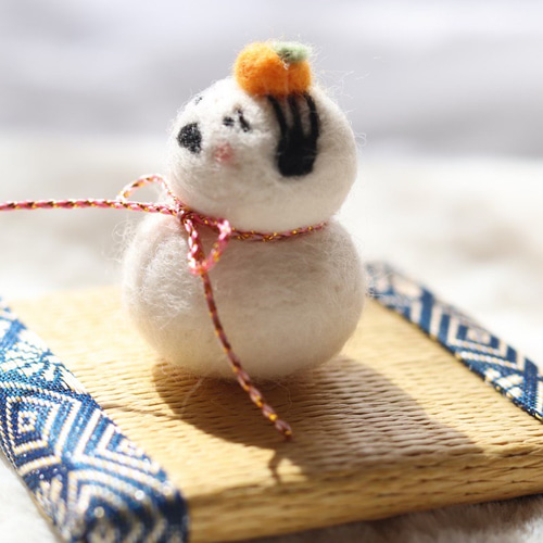 受注製作 鏡餅おじさん 羊毛フェルト 羊毛フェルト ぱんだ王国 通販