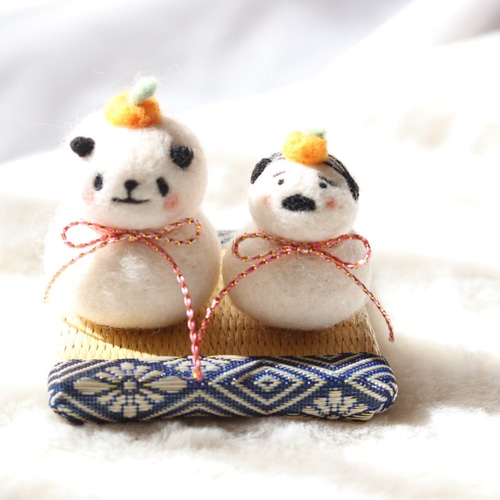 受注製作 鏡餅おじさん 羊毛フェルト 羊毛フェルト ぱんだ王国 通販